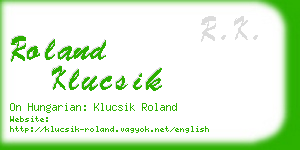 roland klucsik business card